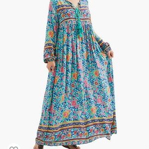 Blue bohemian Floral dress